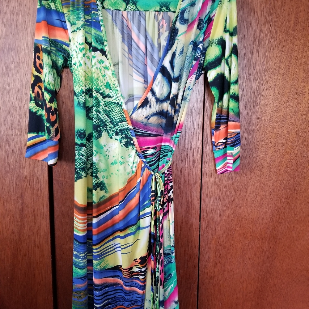 Animal Print Wrap Dress